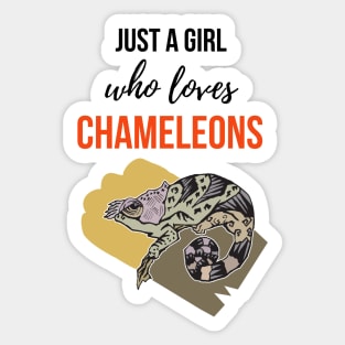 Just A Girl Who Loves Chameleons Sticker